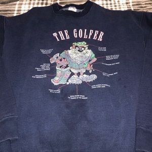 Vintage looney toons. Taz the golfer sweatshirt
